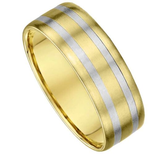 6mm Two Tone Gold Wedding Ring | 640A00